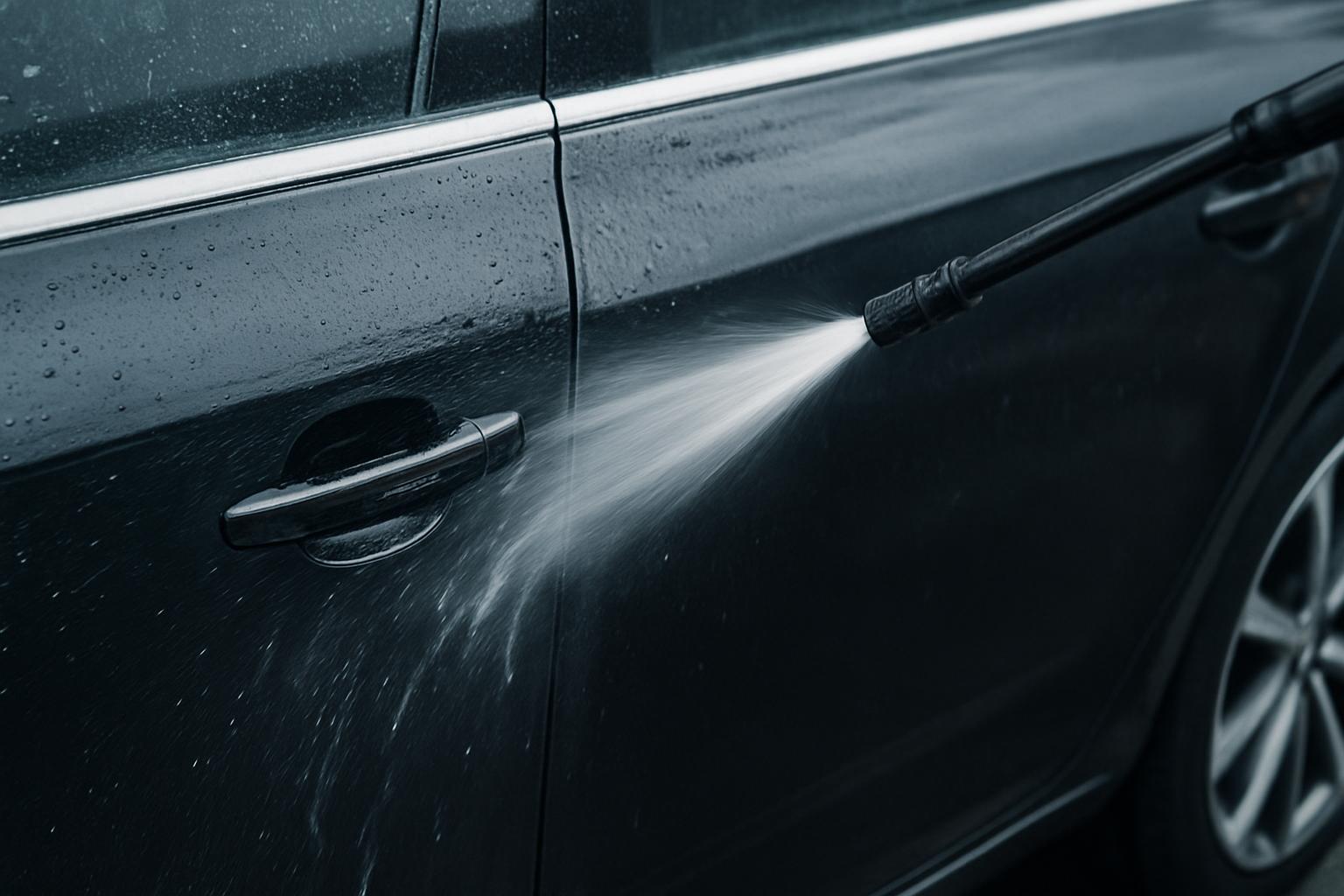 Eco-friendly car wash products being used